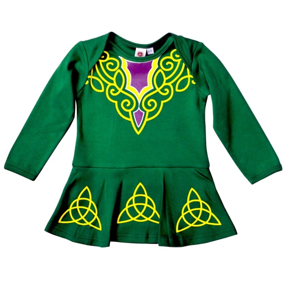 The Shepherd's Knot Other - New Irish Dancer Baby Girl Toddler Dress Green 1 2